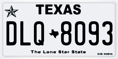 TX license plate DLQ8093