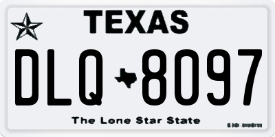 TX license plate DLQ8097