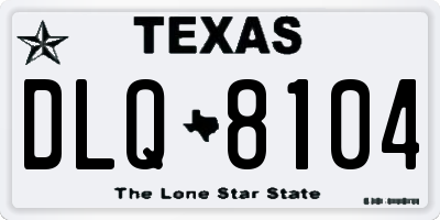 TX license plate DLQ8104