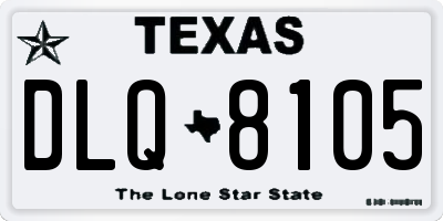 TX license plate DLQ8105
