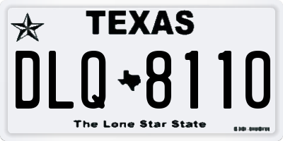 TX license plate DLQ8110
