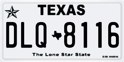 TX license plate DLQ8116