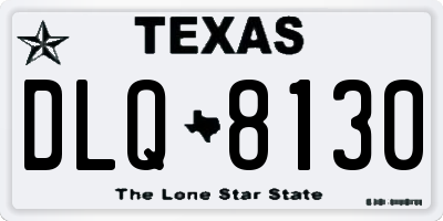 TX license plate DLQ8130