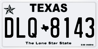 TX license plate DLQ8143