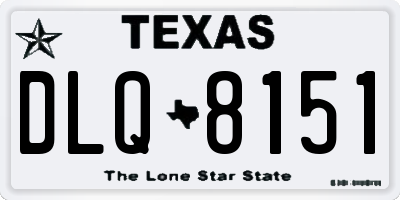 TX license plate DLQ8151