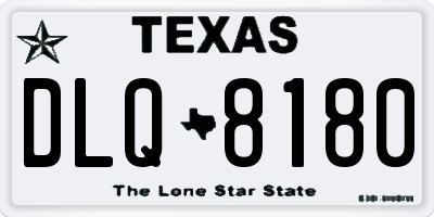 TX license plate DLQ8180