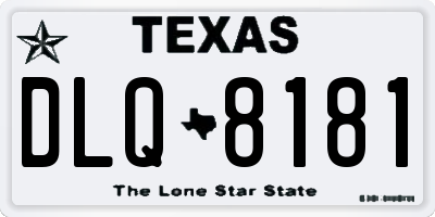 TX license plate DLQ8181