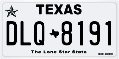 TX license plate DLQ8191