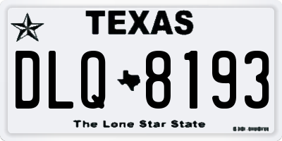 TX license plate DLQ8193