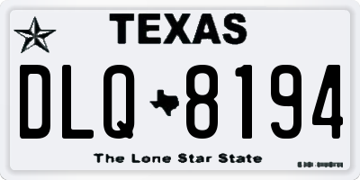 TX license plate DLQ8194