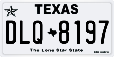 TX license plate DLQ8197