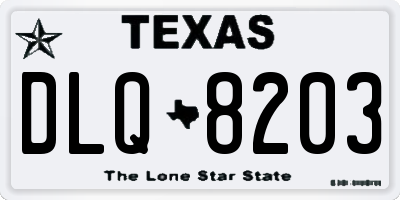 TX license plate DLQ8203
