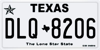 TX license plate DLQ8206