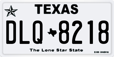 TX license plate DLQ8218