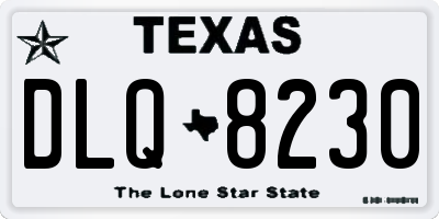 TX license plate DLQ8230