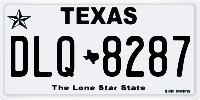 TX license plate DLQ8287