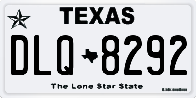 TX license plate DLQ8292