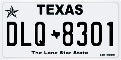 TX license plate DLQ8301