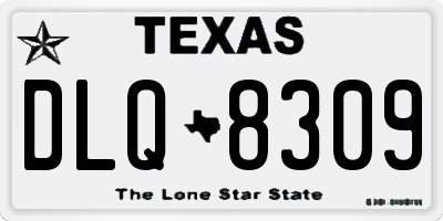 TX license plate DLQ8309
