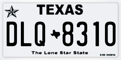 TX license plate DLQ8310