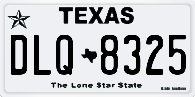 TX license plate DLQ8325