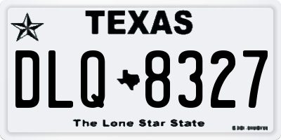 TX license plate DLQ8327