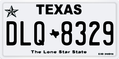 TX license plate DLQ8329