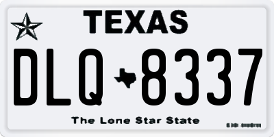 TX license plate DLQ8337