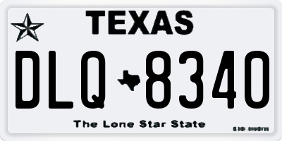 TX license plate DLQ8340