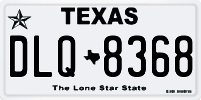 TX license plate DLQ8368