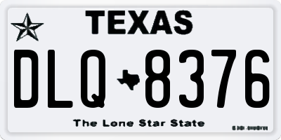 TX license plate DLQ8376