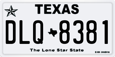TX license plate DLQ8381