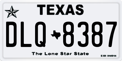 TX license plate DLQ8387