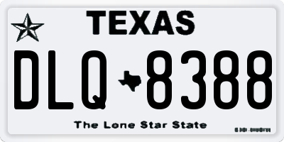TX license plate DLQ8388