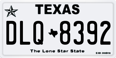 TX license plate DLQ8392