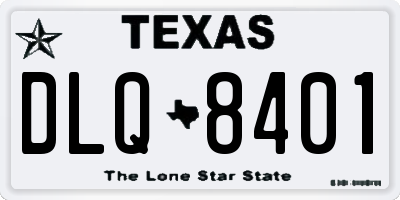 TX license plate DLQ8401