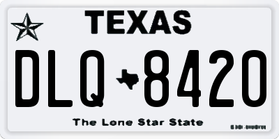 TX license plate DLQ8420