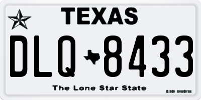 TX license plate DLQ8433