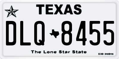 TX license plate DLQ8455