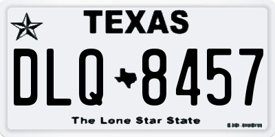 TX license plate DLQ8457