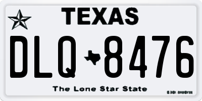 TX license plate DLQ8476