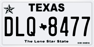 TX license plate DLQ8477