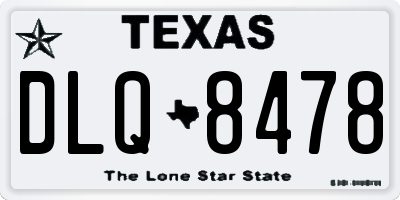TX license plate DLQ8478