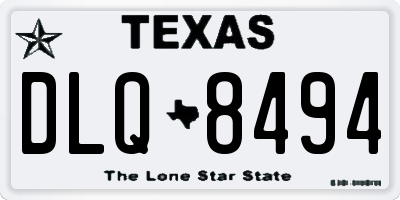 TX license plate DLQ8494