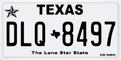 TX license plate DLQ8497