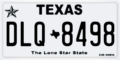 TX license plate DLQ8498
