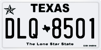 TX license plate DLQ8501