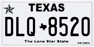 TX license plate DLQ8520