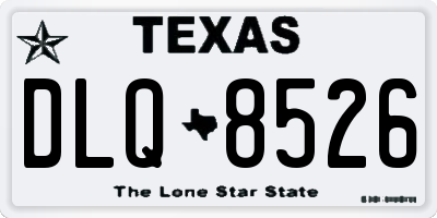 TX license plate DLQ8526