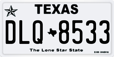 TX license plate DLQ8533